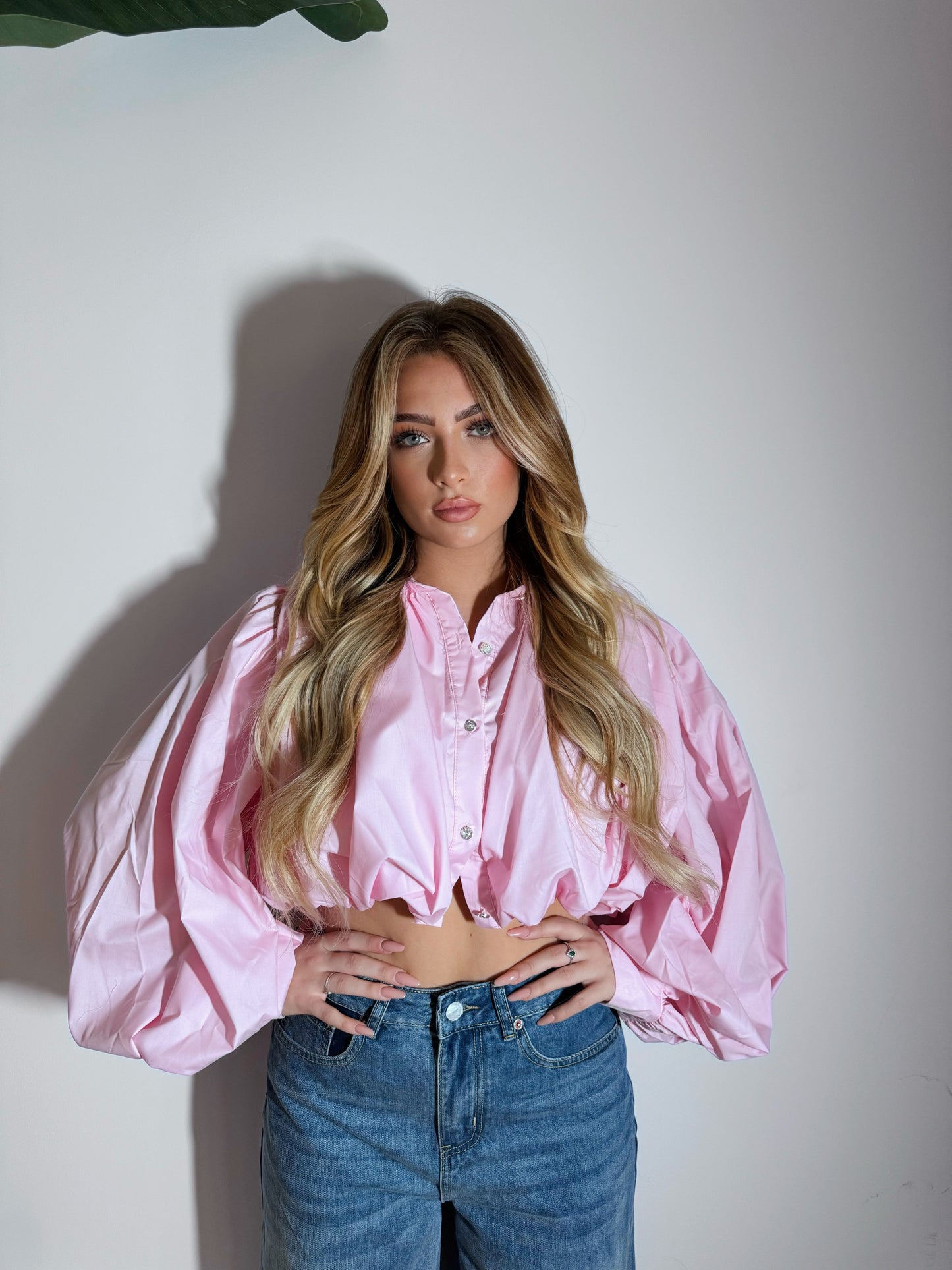 Camicia Crop balloon